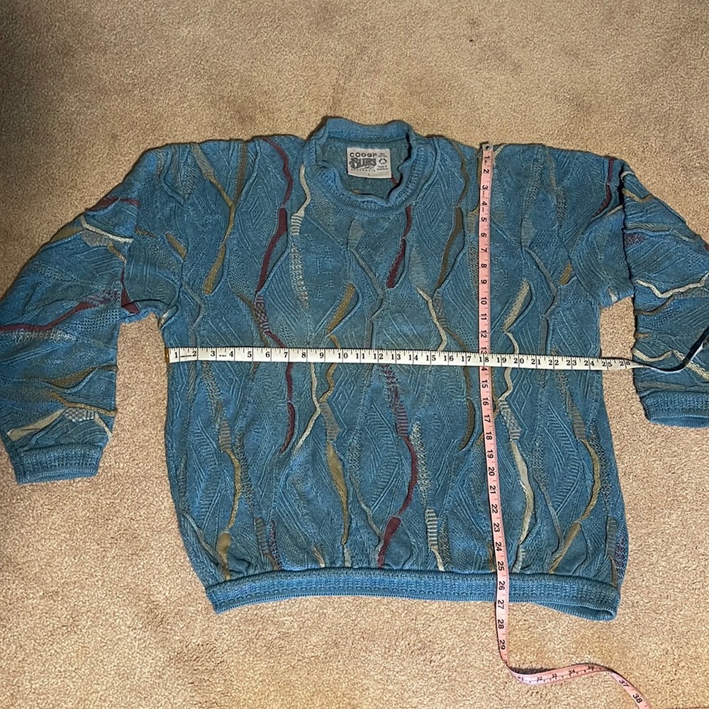 COOGI BLUES 💯 cotton multi color blue sweater. Size large